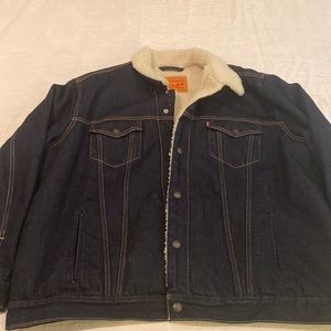 Levi’s Mens XXL Dark Blue Denim Sherpa Jacket NWOT